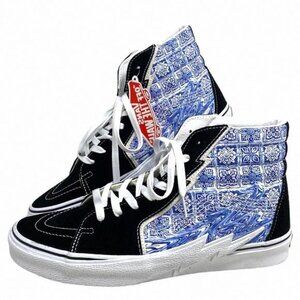 VANS Sk8-Hi Bolt Shoes Men's Black Blue Suede VN0A5JIVBLK Skate Sneakers Canvas